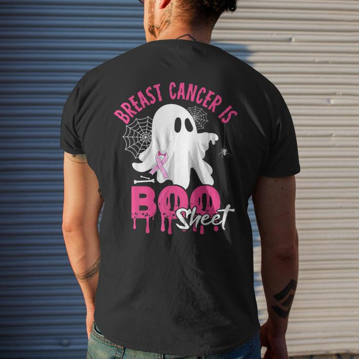 Breast Cancer Is Boo Sheet Halloween Breast Cancer Awareness Men's T-shirt Back Print Gifts for Him