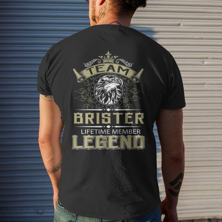 Brister Name Gift Team Brister Lifetime Member Legend Mens Back Print T-shirt Gifts for Him