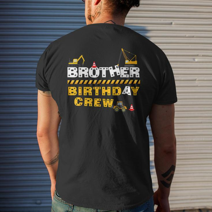 Brother Birthday Crew Construction Family Birthday Party Mens Back Print T-shirt Gifts for Him