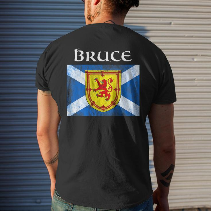 Bruce Scottish Clan Name Gift Scotland Flag Festival Mens Back Print T-shirt Gifts for Him