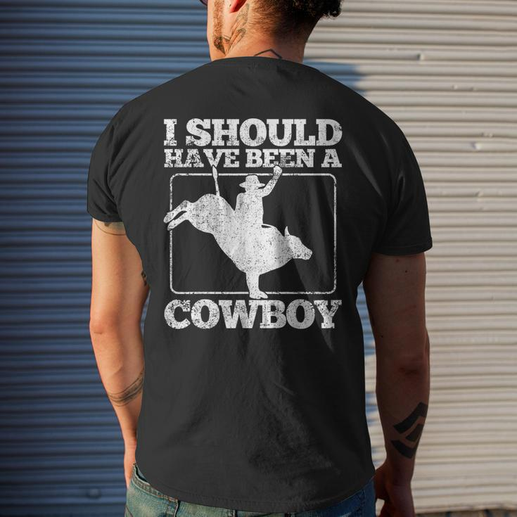 Bull Riding Cowboy Bull Rider Rodeo Men's T-shirt Back Print Gifts for Him