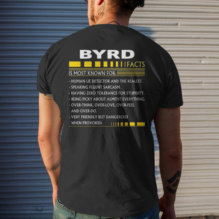 Byrd Name Gift Byrd Facts Mens Back Print T-shirt Gifts for Him
