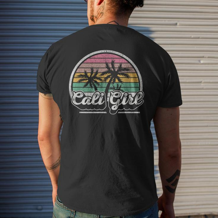 Cali Girl California Retro California Palm Trees Summer Mens Back Print T-shirt Gifts for Him