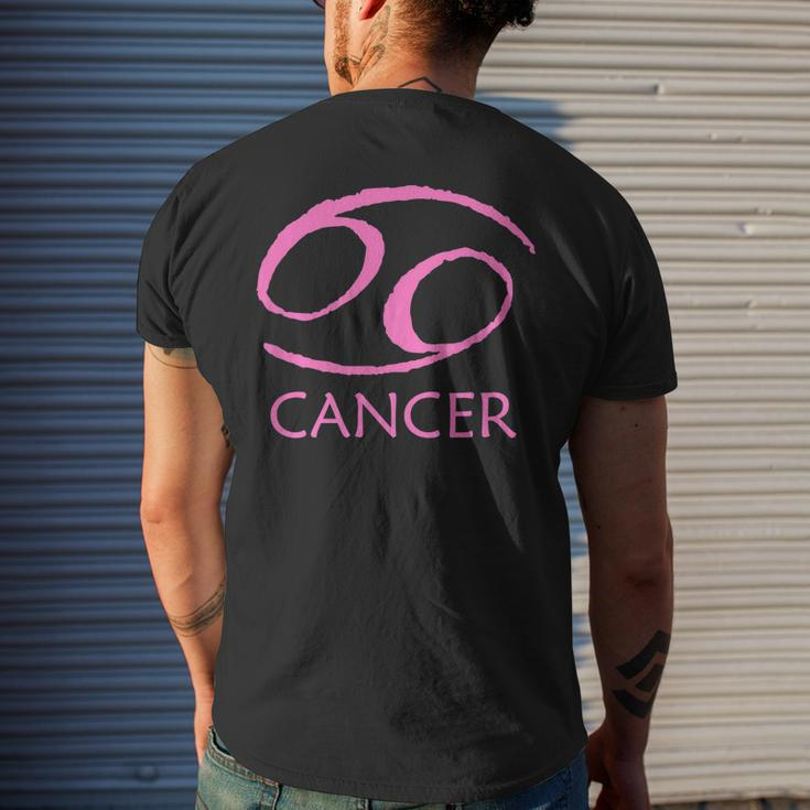 Cancer Zodiac Sign Pink Symbol Stars June July Birthday Men's Back Print T-shirt Gifts for Him