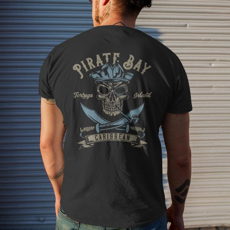 Caribbean Islands Pirate Skull Men's T-shirt Back Print Gifts for Him