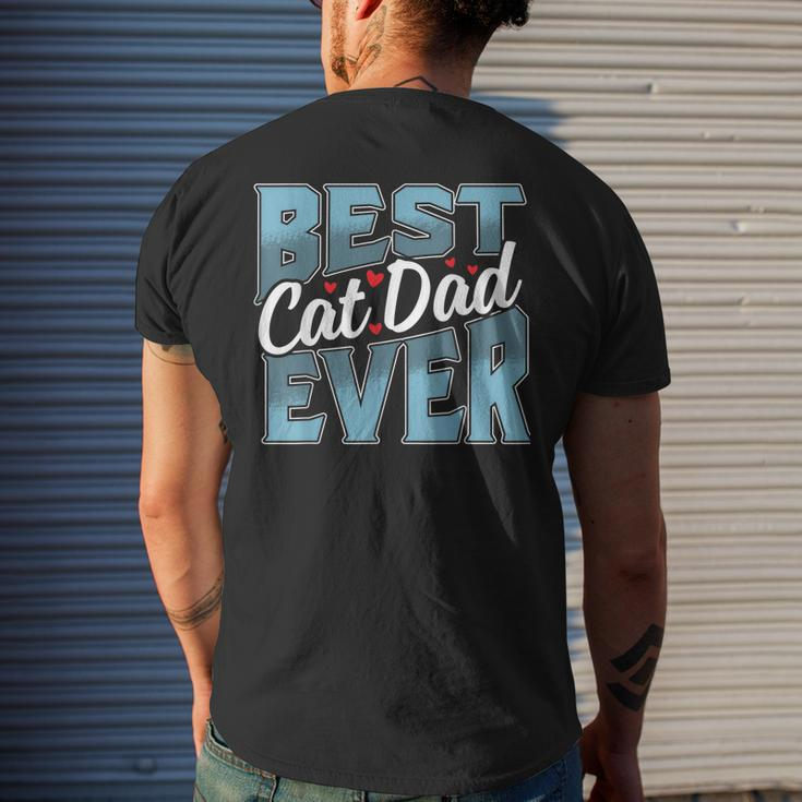 Cat Dad Idea For Fathers Day Best Cat Dad Ever Men's Back Print T-shirt Gifts for Him