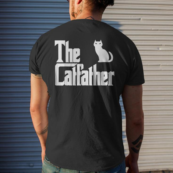 The Catfather Fathers Day Cat Dad Pet Owner Men Men's Back Print T-shirt Gifts for Him