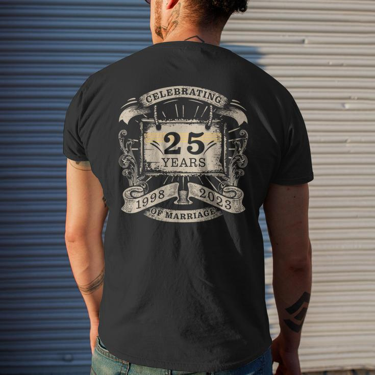 Celebrating 25 Year Of Marriage Anniversary Matching HisHer Mens Back Print T-shirt Gifts for Him