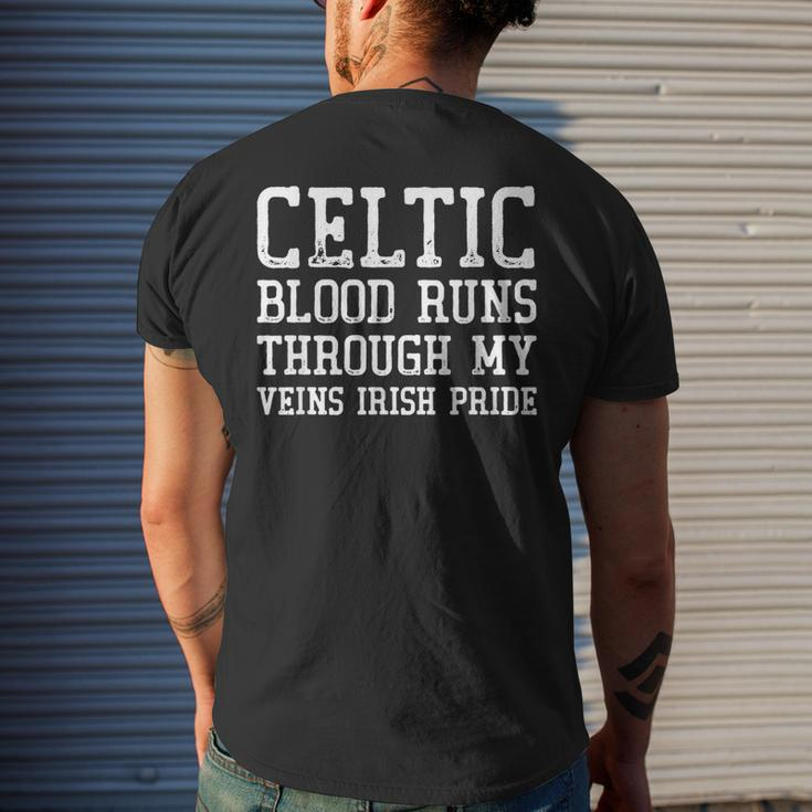 Celtic Blood Runs Through My Veins St Patrick's Day Men's T-shirt Back Print Gifts for Him
