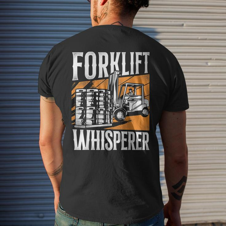 Certified Forklift Truck Operator Vintage Forklift Whisperer Mens Back Print T-shirt Gifts for Him