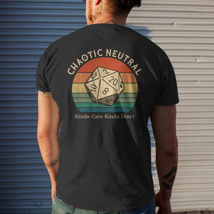Chaotic Neutral Kinda Care Kinda Dont Vintage Men's Crewneck Short Sleeve Back Print T-shirt Funny Gifts