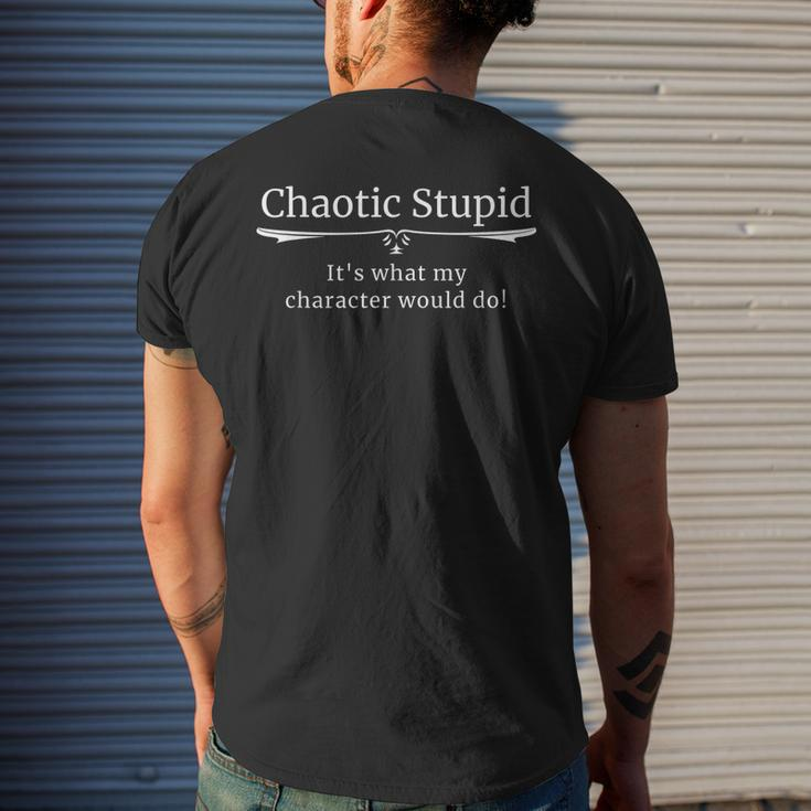 Chaotic Stupid Silly Roleplaying Alignment Men's Back Print T-shirt Gifts for Him