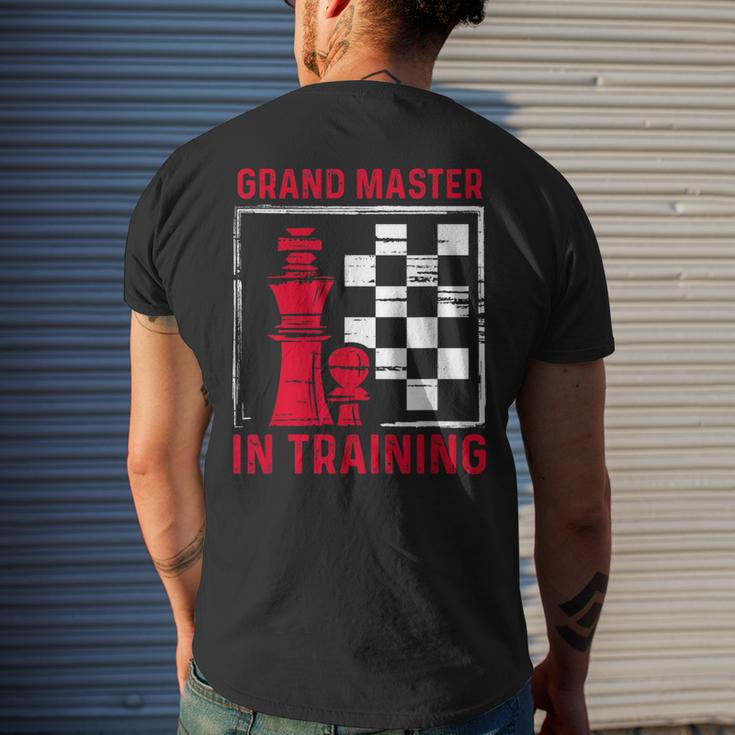 Chess Grand Master In Training Checkmate Board Game Lovers Men's T-shirt Back Print Gifts for Him
