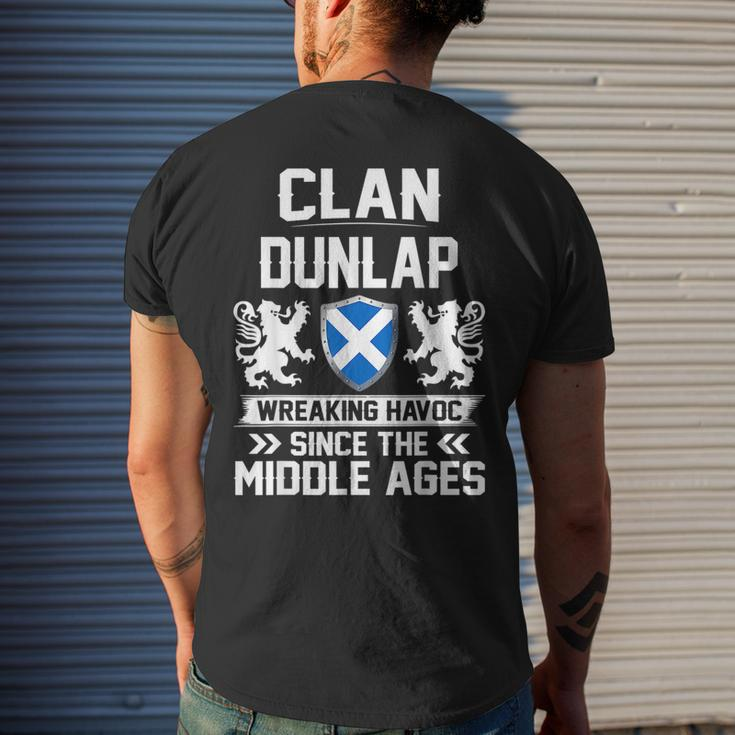 Clan Dunlap Scottish Family Clan Scotland Wreaking Havoc T18 Mens Back Print T-shirt Gifts for Him