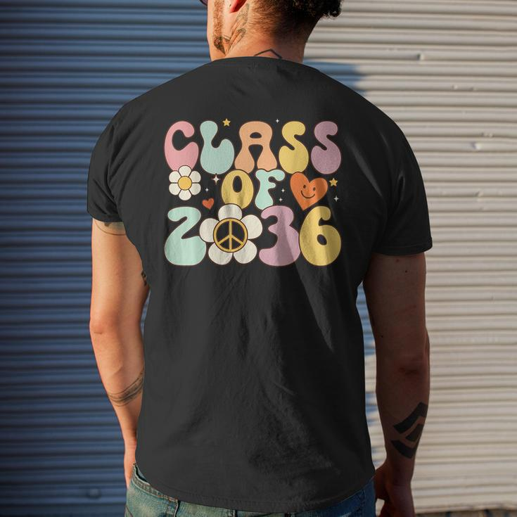 Class Of 2036 Hippie Peace Grow Me Kindergarten To Graduate Mens Back Print T-shirt Gifts for Him