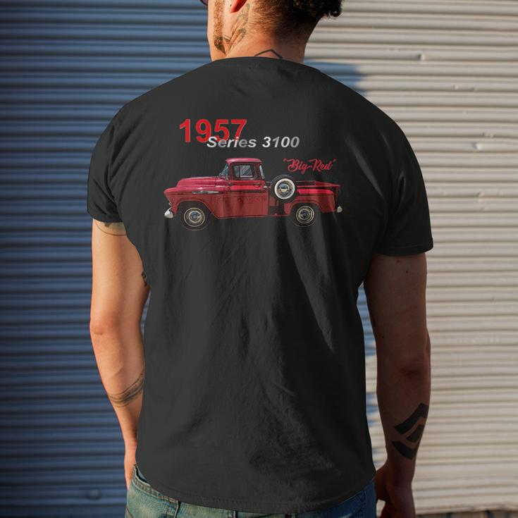 Classic Cars Vintage Trucks Red Pick Up Truck Series 3100 Mens Back Print T-shirt Gifts for Him