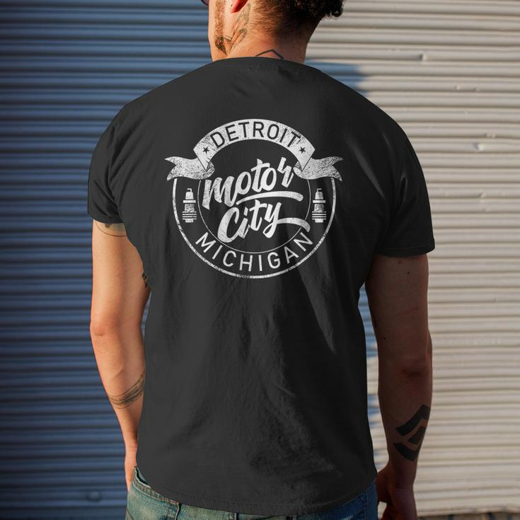 Classic Detroit Motor City Michigan Michiganians Pride Gift Mens Back Print T-shirt Gifts for Him