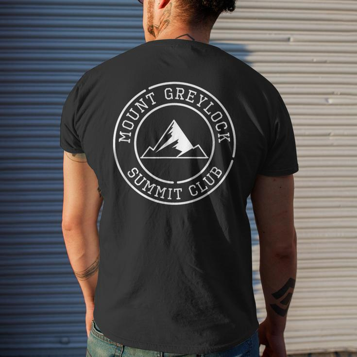 Climbed Mount Greylock Summit Club Hike Massachusetts Hiking Men's T-shirt Back Print Gifts for Him