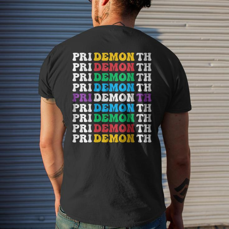 Colorful Gay Pride Lgbt June Month Pride Month Demon Mens Back Print T-shirt Gifts for Him