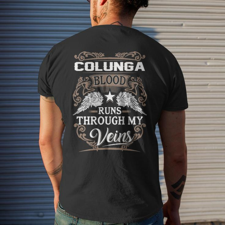 Colunga Name Gift Colunga Blood Runs Through My Veins Mens Back Print T-shirt Gifts for Him