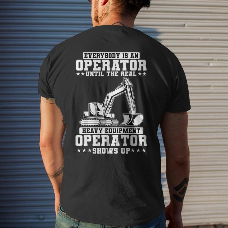 Construction Worker Excavator Heavy Equipment Operator Construction Funny Gifts Mens Back Print T-shirt Gifts for Him