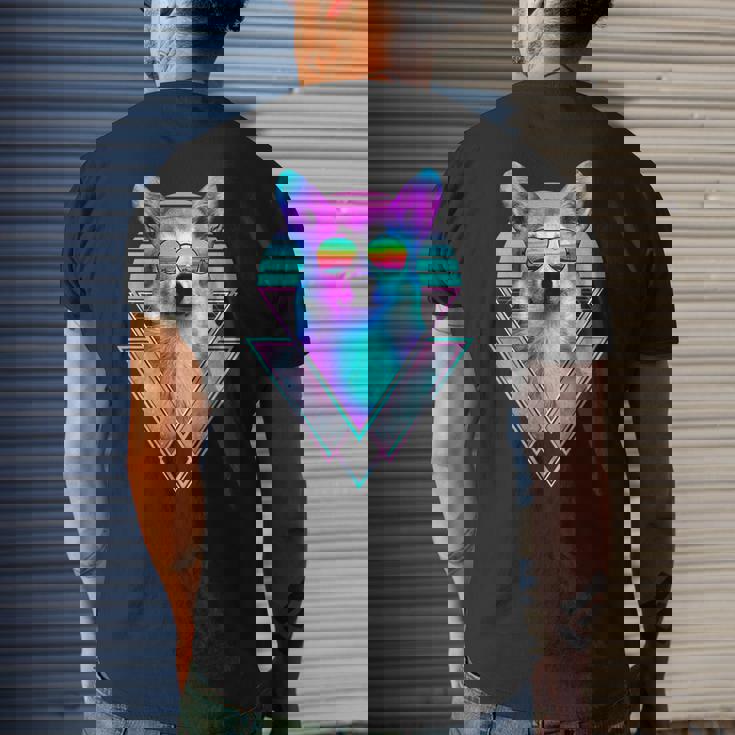 Corgi Dog With Sunglasses Vintage Retro Vaporwave Beach Vibe Mens Back Print T-shirt Gifts for Him Corgi Dog With Sunglasses Vintage Retro Vaporwave Beach Vibe Mens Back Print T-shirt Gifts for Him