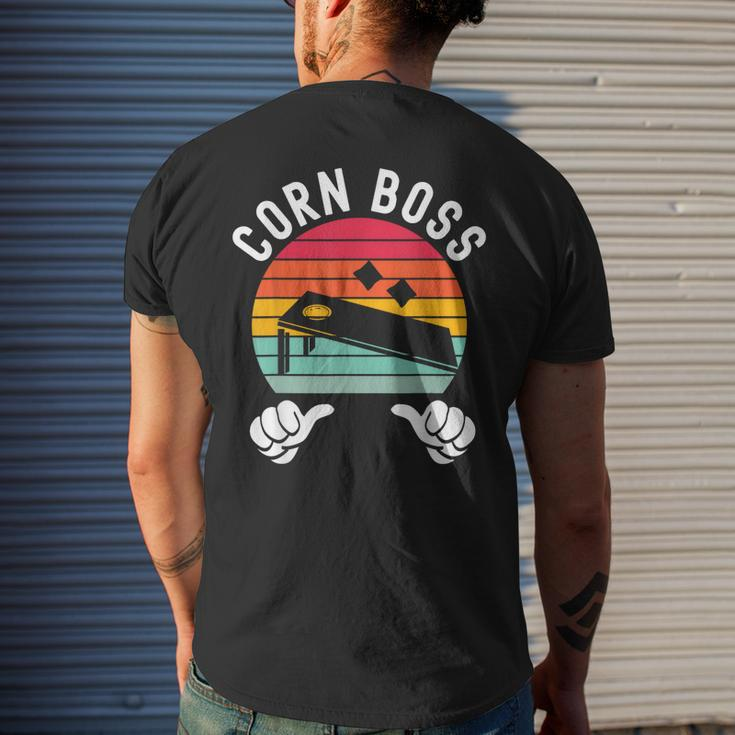 Corn Boss Bean Bag Player Funny Cornhole Mens Back Print T-shirt Gifts for Him