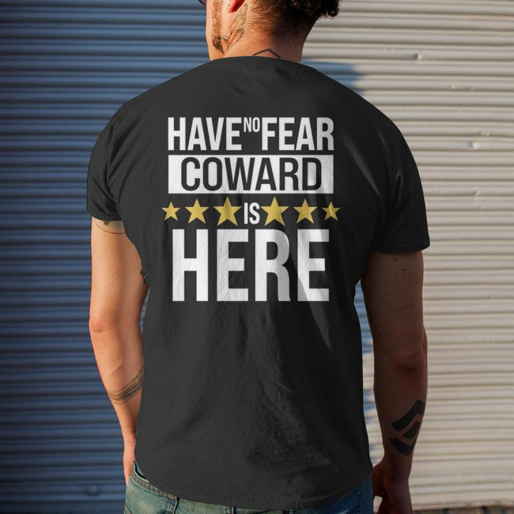Coward Name Gift Have No Fear Coward Is Here Mens Back Print T-shirt Gifts for Him