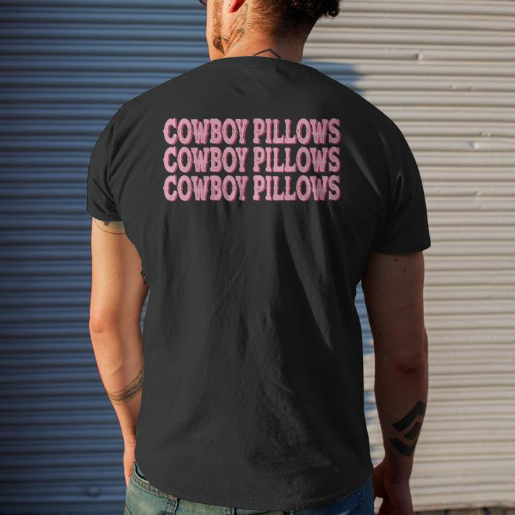 Cowboy Pillows Rodeo Western Country Southern Cowgirl Rodeo Funny Gifts Mens Back Print T-shirt Gifts for Him