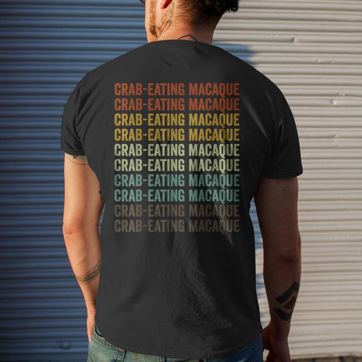 Crab-Eating Macaque Retro Men's T-shirt Back Print Gifts for Him