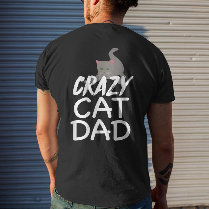 Crazy Cat Dad Fathers Day Kitten Dads Men's Back Print T-shirt Gifts for Him