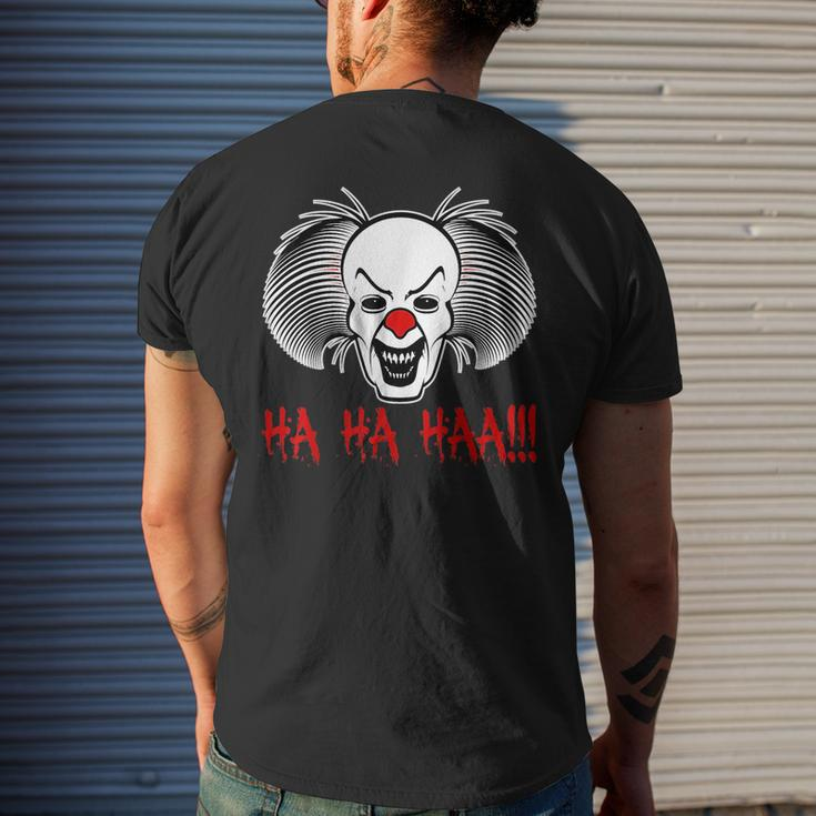 Creepy Mask Ha Ha Scary Clown Mens Back Print T-shirt Gifts for Him