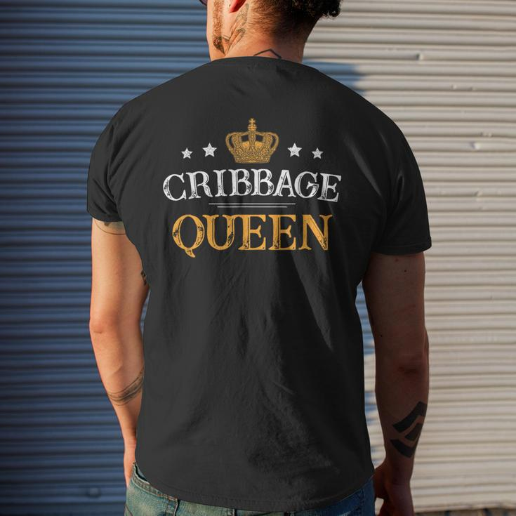 Cribbage Queen Board Card Game Player Gamer Men's T-shirt Back Print Gifts for Him