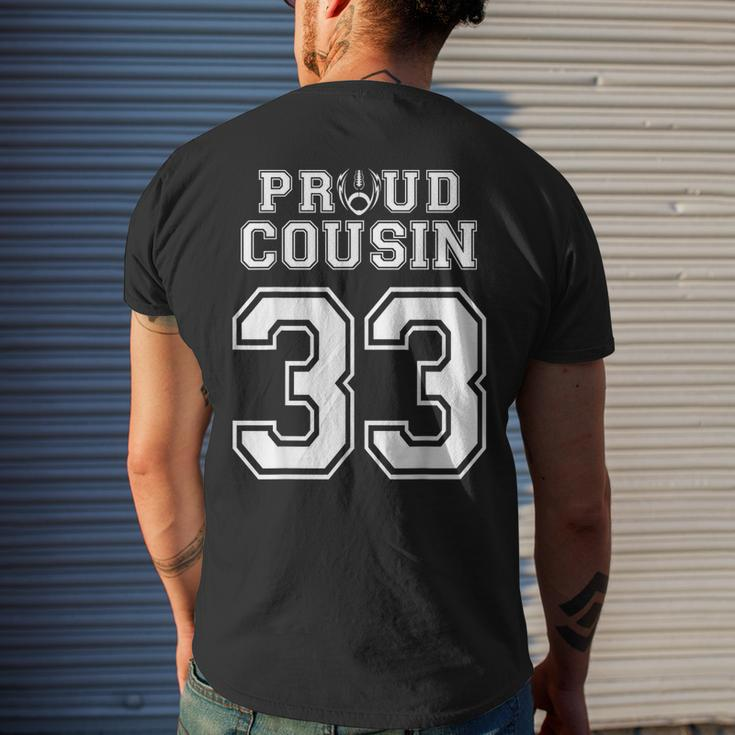 Custom Proud Football Cousin Number 33 Personalized Men's T-shirt Back Print Gifts for Him