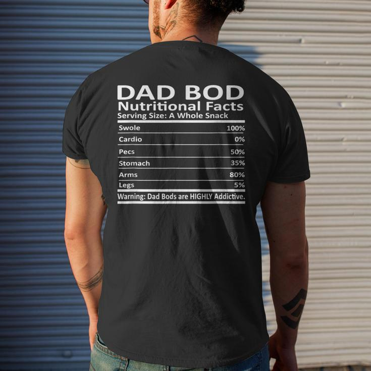 Dad Bod Nutritional Facts - Funny Matching Family Mens Back Print T-shirt Gifts for Him