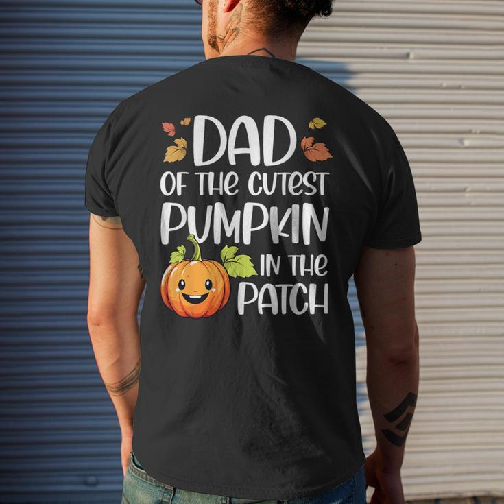 Dad Of Cutest Pumpkin In The Patch Halloween Thanksgiving Men's T-shirt Back Print Gifts for Him