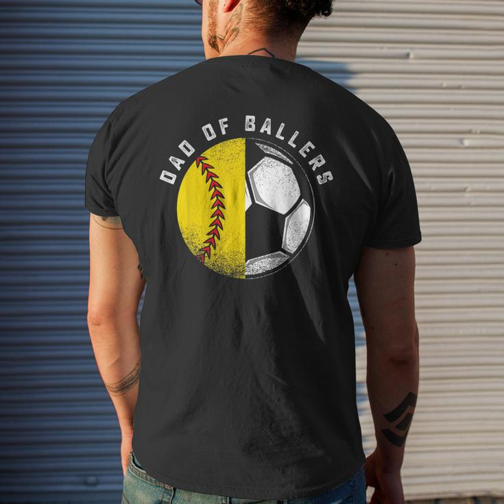 Dad Of Ballers Father Son Softball Soccer Player Coach Gift Mens Back Print T-shirt Gifts for Him