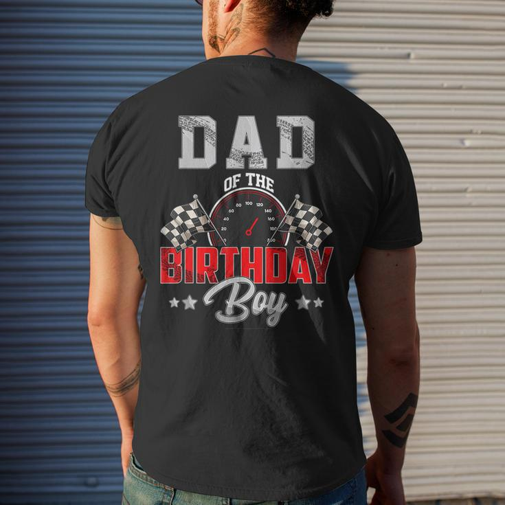 Dad Of The Birthday Boy Race Car Racing Car Driver Father Mens Back Print T-shirt Gifts for Him