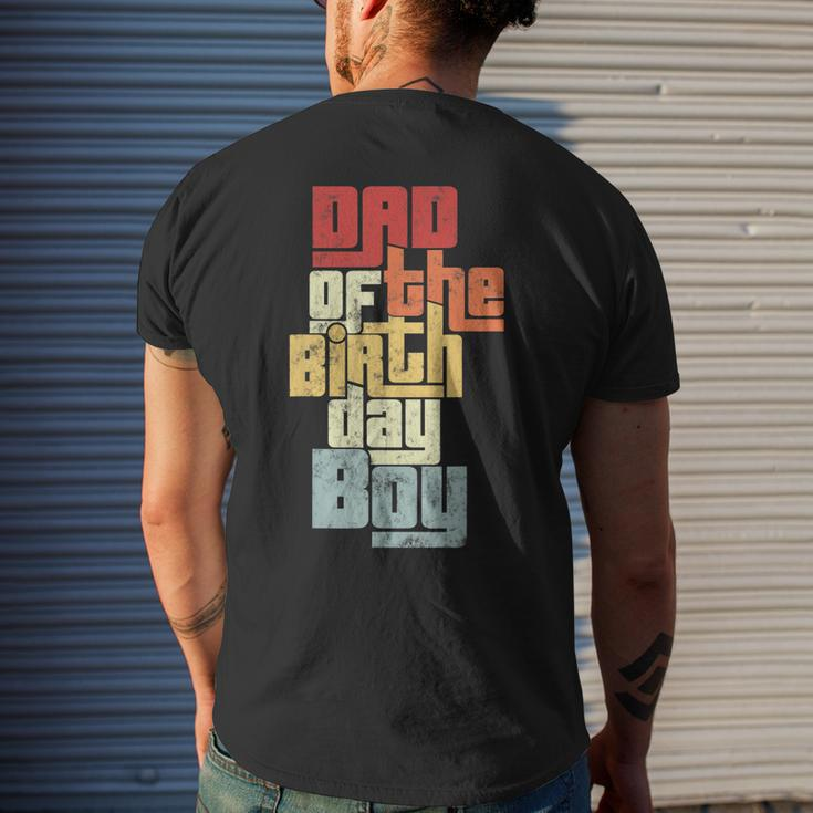Dad Of The Birthday Boy Vintage Cool Family Matching Party Mens Back Print T-shirt Gifts for Him