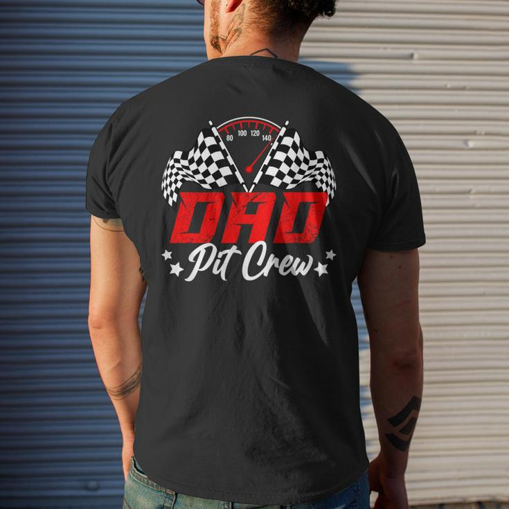 Dad Pit Crew Birthday Party Race Car Lover Racing Family Men's T-shirt Back Print Gifts for Him