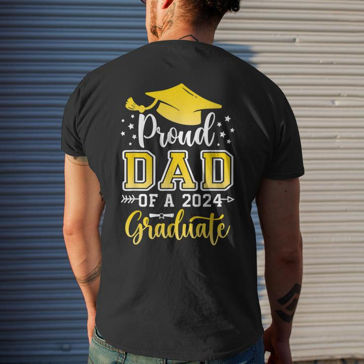 Dad Senior 2024 Proud Dad Of A Class Of 2024 Graduate Men's Back Print T-shirt Gifts for Him