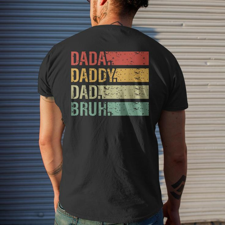 Dada Daddy Dad Bruh Fathers Day Vintage Funny Father Gift For Men Mens Back Print T-shirt Gifts for Him
