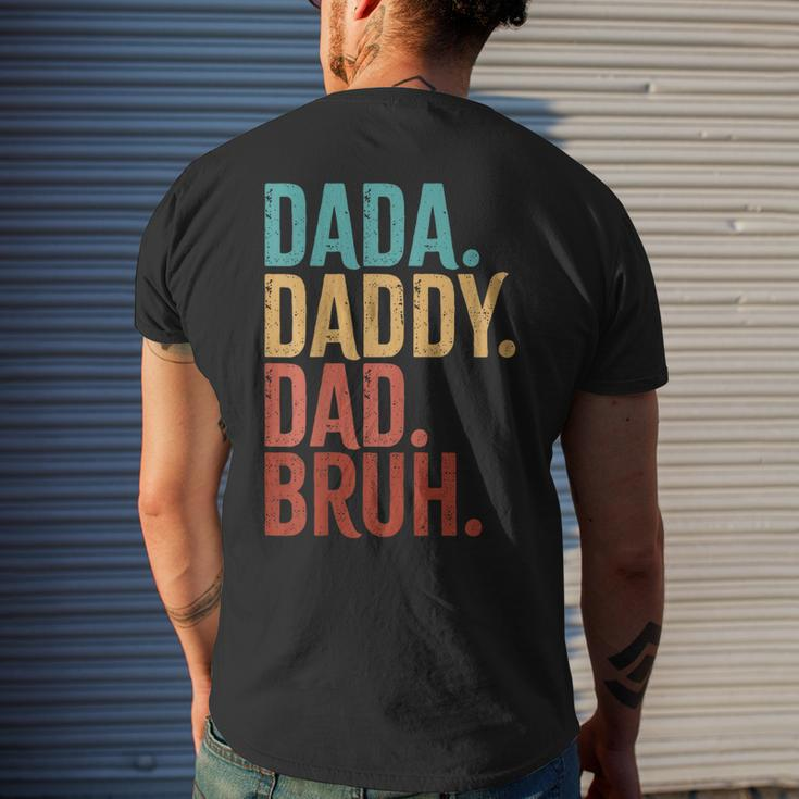 Dada Daddy Dad Bruh Fathers Day Vintage Men Mens Back Print T-shirt Gifts for Him