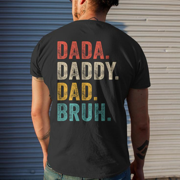 Dada Daddy Dad Bruh Fathers Day Vintage Retro Men's Back Print T-shirt Gifts for Him