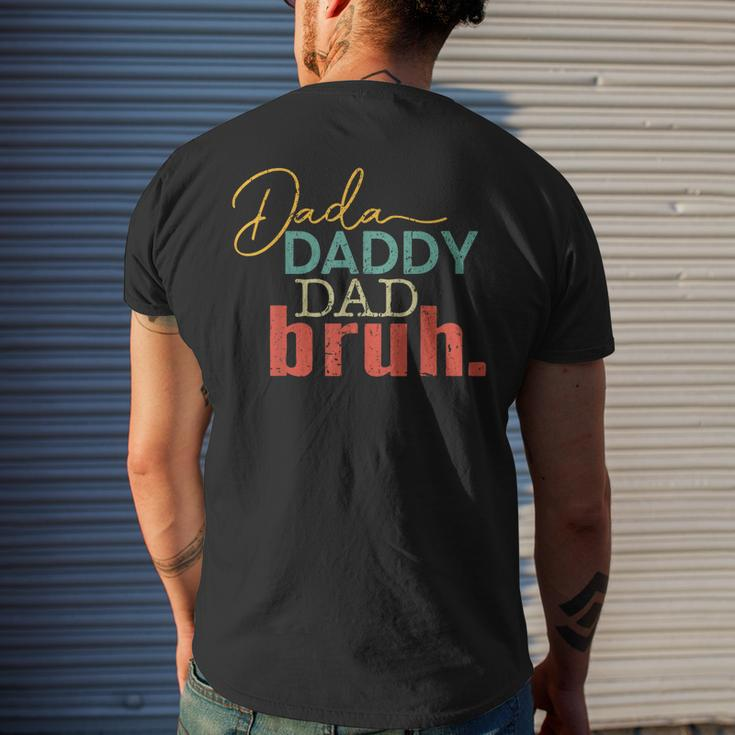 Dada Daddy Dad Bruh Fathers Day Vintage Fathers Day Men's Back Print T-shirt Gifts for Him