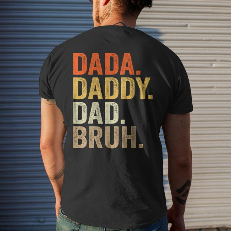 Dada Daddy Dad Bruh Humor Adult Fathers Day Vintage Father Mens Back Print T-shirt Gifts for Him