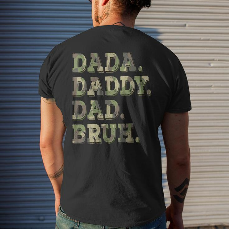 Dada Daddy Dad Bruh Idea Men Fathers Day Dad Men's Back Print T-shirt Gifts for Him