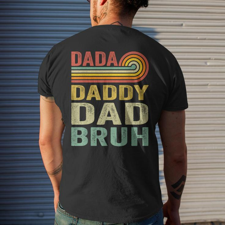 Men Dada Daddy Dad Father Bruh Fathers Day Vintage Men's Back Print T-shirt Gifts for Him