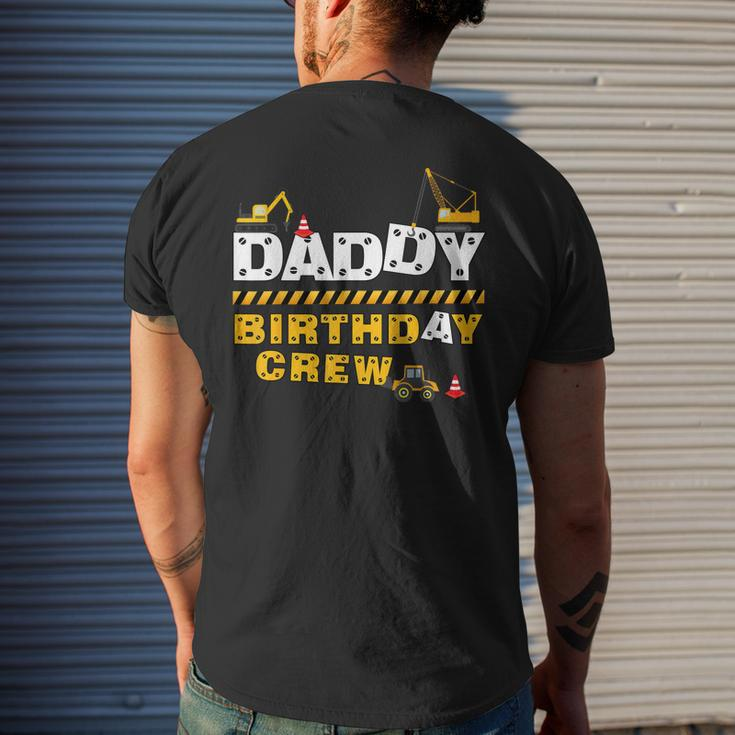 Daddy Birthday Crew Construction Family Birthday Party Mens Back Print T-shirt Gifts for Him