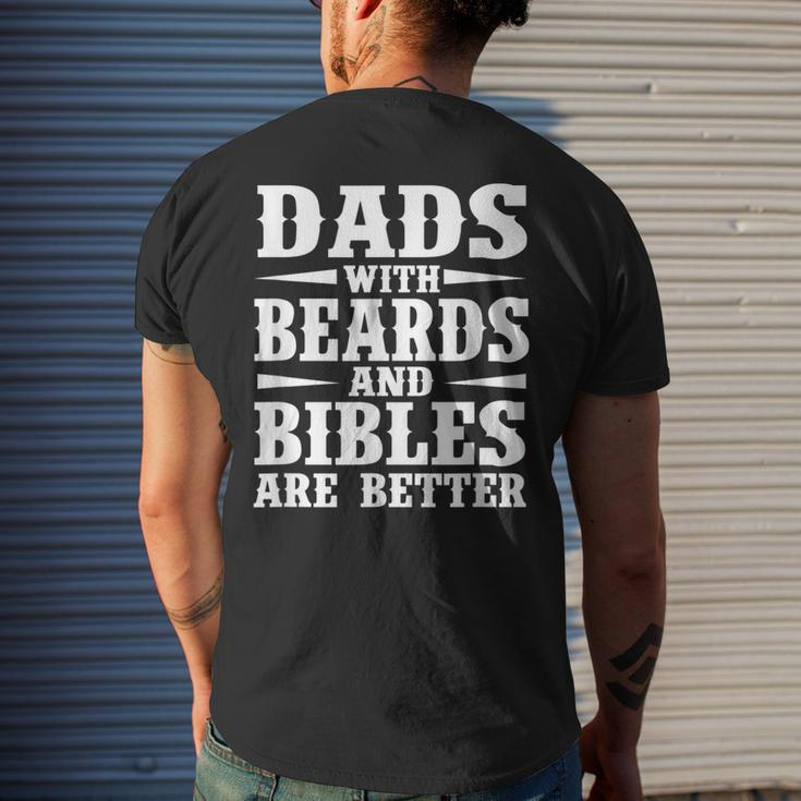 Dads With Beard And Bible Are Better Christian Bearded Dad Men's Back Print T-shirt Gifts for Him